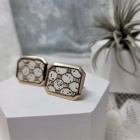 Vintage Other - Vintage Goldtone Cufflinks Modern Circle Design
